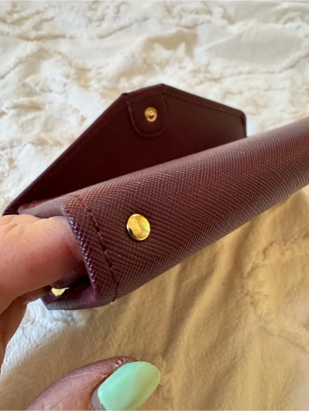 NEW Zoppen Textured Trifold Wallet in Deep Burgundy